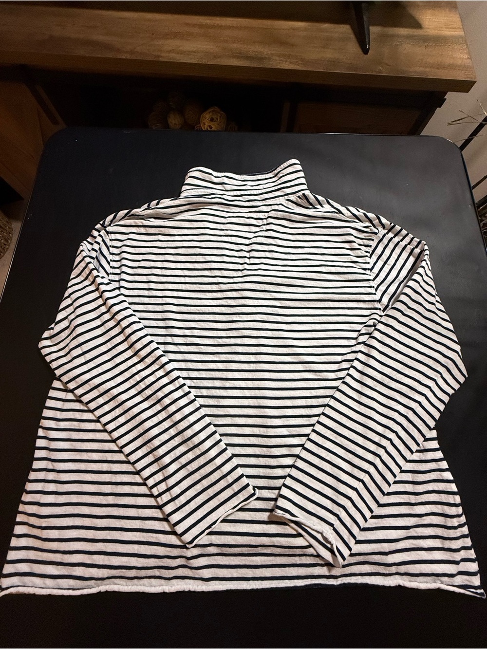 Frank & Eileen Patrick Popover Henley Striped Black and White Size XL - Picture 2 of 10